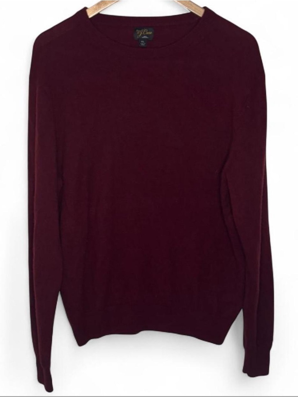 J.Crew Burgundy Cashmere Classic Fit Crewneck Sweater - Picture 2 of 4